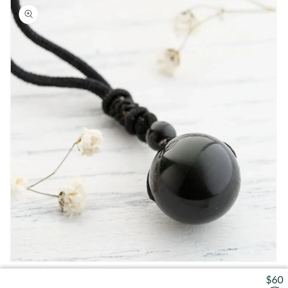 Elegant Black Obsidian Necklace - Picture 1 of 6